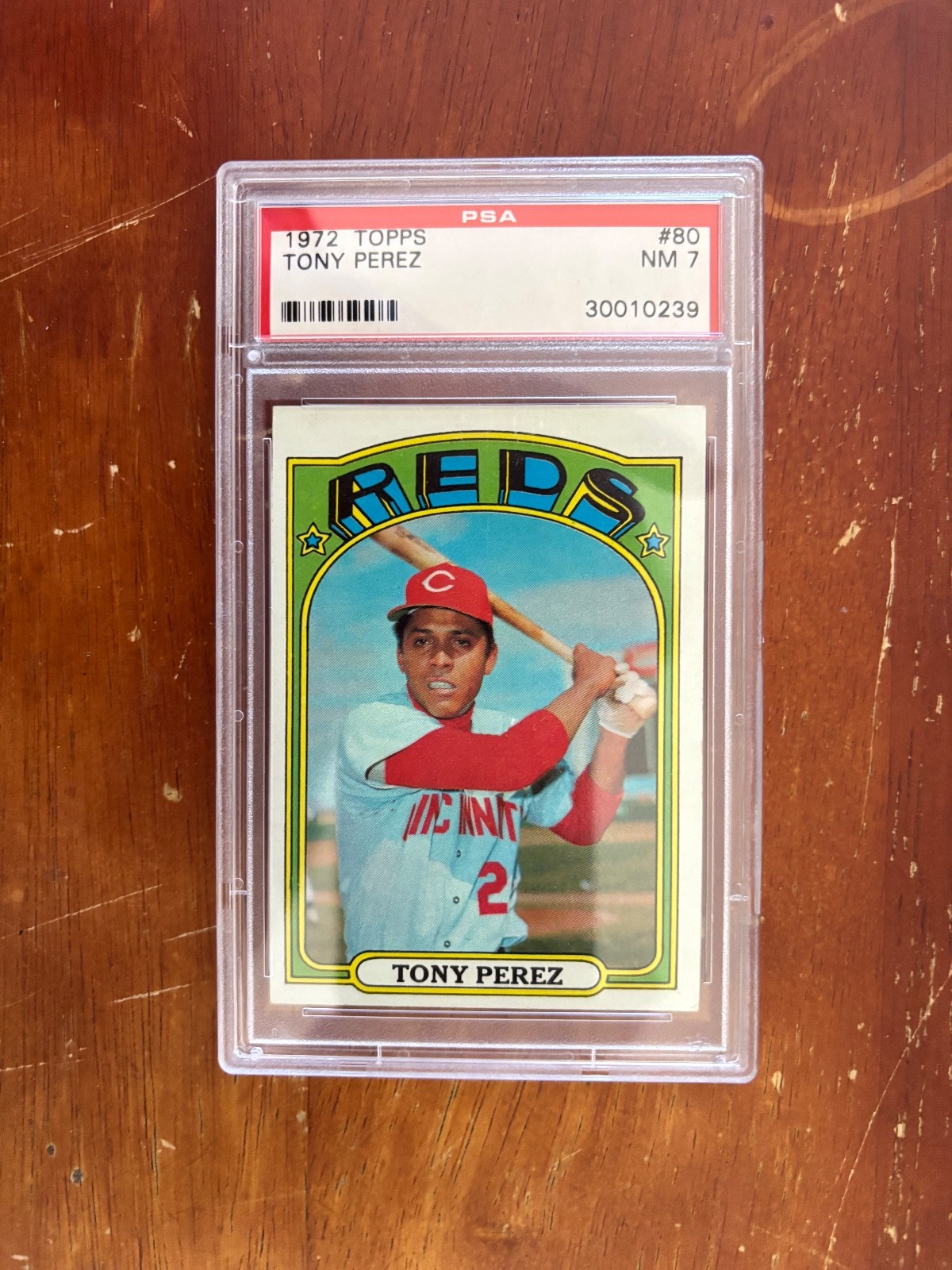 1972 TOPPS BASEBALL TONY PEREZ CINCINNATI REDS #80 PSA 7 NM