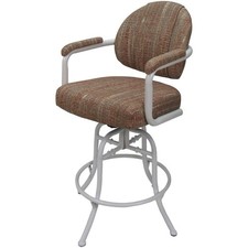 Swivel Tilt Counter Metal Bar Stool 26" - M-70 - Red Fabric - White Frame