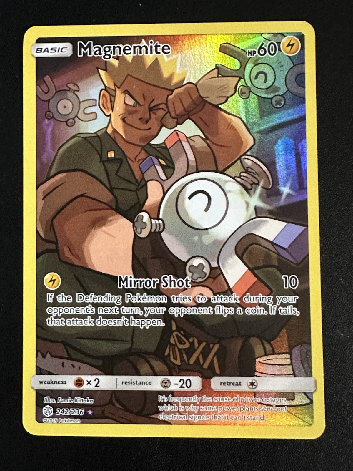 Magnemite 242/236 Pokemon Cosmic Eclipse Secret Rare Full Art Holo NM