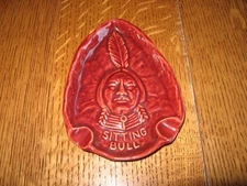 NICE Rosemeade SITTING BULL ASHTRAY N.D. POTTERY WAHPETON  rare!