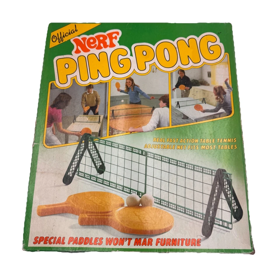 1982 Nerf Ping Pong Table Tennis Set Complete Parker Brothers Vintage - Image 3 of 4