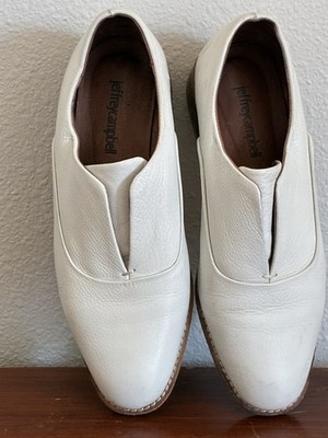 Jeffrey Campbell Niven Cream Leather Oxfords Leather Loafer Sz 6.5