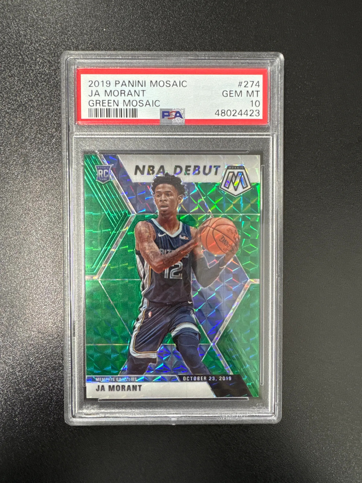 2019 Panini Mosaic GREEN MOSAIC #274 Ja Morant front