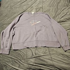 Nike Sportswear Fleece Crop Sweatshirt PURPLE Size 2X Plus