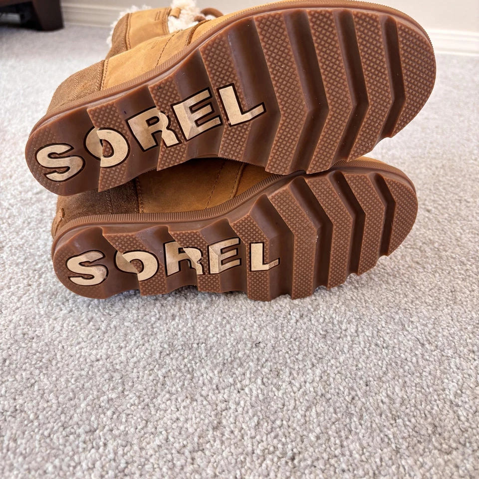 Botas de piel de oveja Sorel Joan of Arctic Wedge II para mujer talla 7,5 marrón con cordones Foto 2 de 4