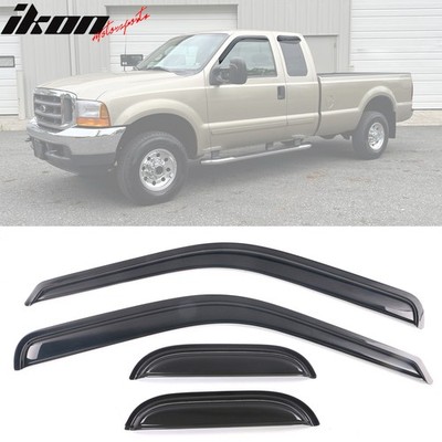 Fits 99-16 Ford F-250 F-350 Super Duty Extended Cab 4PCS Window Visors Sun Shade