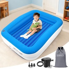 Inflatable Toddler Travel Bed - 67 Inches Portable Travel Bed with Flocked Ma...