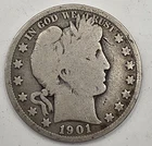 *KEY DATE* 1901-S  *SILVER* Barber Silver Half Dollar  *KEYDATE*