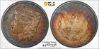 1889-O Rainbow Toned Morgan Silver Dollar PCGS Graffiti VF Detail