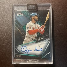 2021 Topps Chrome Black - Ozzie Smith Auto Green Refractor /99 #CBA-OS Cardinals