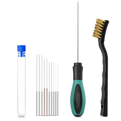 3D Printer Nozzle Cleaning Kit 0.4mm Needles 1.75mm Extruder Copper Wire Brush