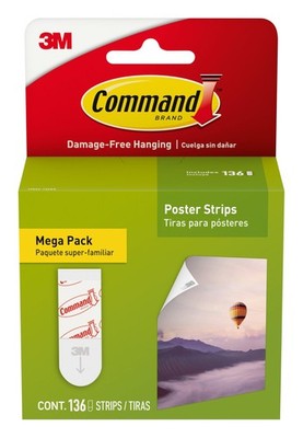 Command Poster Strips Mega Pack 136 Command Strips Damage-Free Hanging Poster...