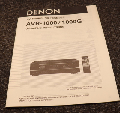 Denon AVR-1000 5.1 Channel A/V Receiver Operating Instructions Manual