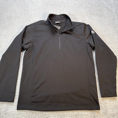 North Face 1/4 Zip Pullover Sweater Mens Medium Black Fleece Performance ALLY