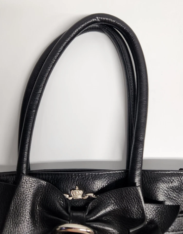 Bolso de hombro My Flat in London grande negro forro rosa Foto 4 de 4