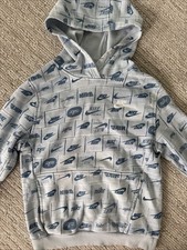 Boys Nike Hoodie Size L Baby Blue Logo Print