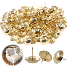 100 PCS 1 Inch 25mm Gold Antique Upholstery Tacks Furniture Nail Pins Kit