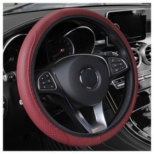 Leather Steering Wheel Cover,Anti Slip Car Steering Wheel Cover for Car Decor...