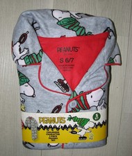 Peanuts Snoopy 2 Pcs Set Kids Sz 6 7 PAJAMAS PJS NEW gray Boys Flame resistant