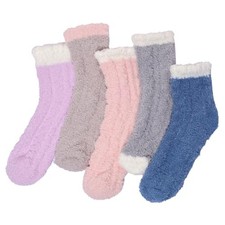 5 Pairs Fuzzy Socks for Women Fleece Socks Women Winter Warm Soft Cozy Fluffy