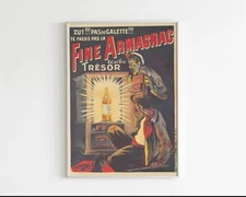 Vintage Armagnac Poster  Wall Art, Printable Bar Cart Decor, French Retro