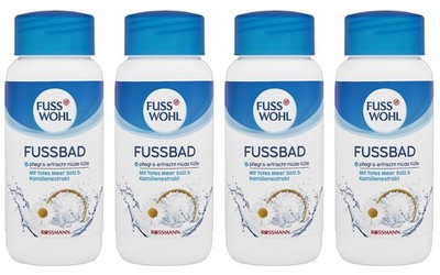  FUSSWOHL FUSSBAD Totes Meer Salz Kamille Rosskastanie erfrischt Füße 4x 450g 