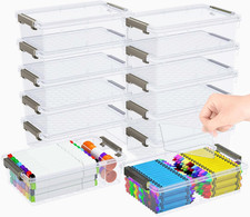 12 Pack Large Pencil Box with Removable Divider Storage Container for Pens