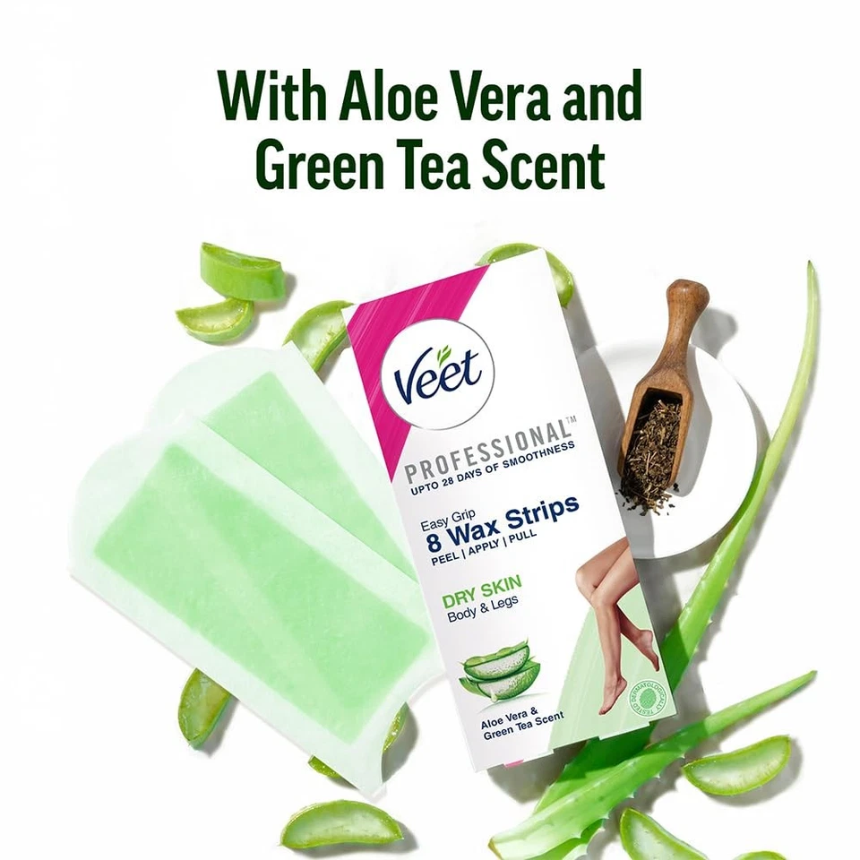 Veet Kit de Tiras Depilación de Cuerpo Completo para Piel Seca, 20 Tiras Foto 3 de 4