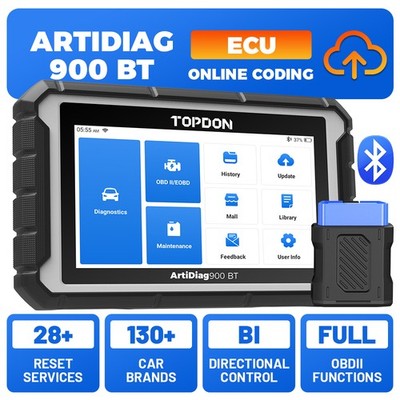 TOPDON AD900BT Bidirectional Scanner All System Diagnostic ECU Online Coding