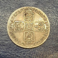 1758 George II Silver Shilling Coin Very Nice. #32