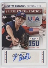 2014 Elite Extra Edition USA Baseball 15U Signatures Justin Bullock Auto 11b4