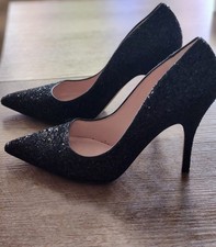 Kate Spade Black Glitter Valerie Pump Heels Special Occasion Shoes Size 9