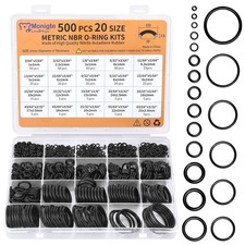 500 Pcs 20 Sizes O Ring Kit,Rubber O-Ring Assortment Kit, Rubber Washers Pressur