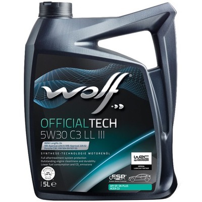 Motoröl WOLF OFFICIALTECH C3 LL III 65644 SAE 5W30 5 Liter für Volkswagen 