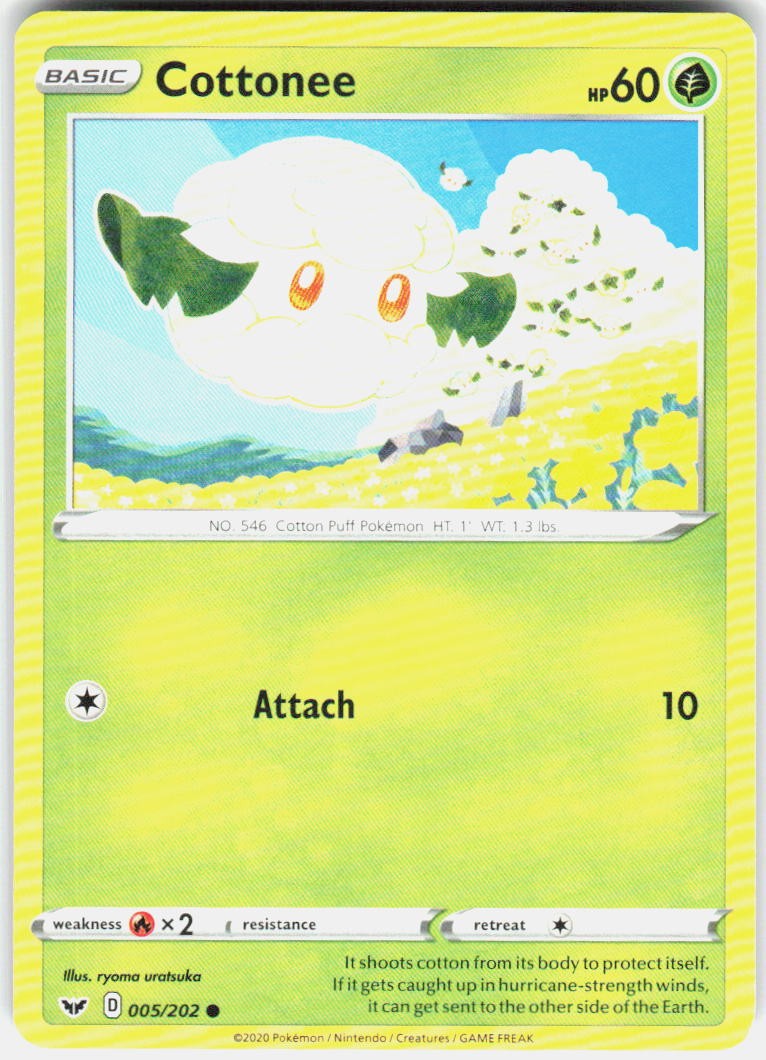 Cottonee 005/202 SWSH01: Sword & Shield Base Set Pokemon