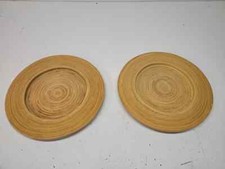 Spun Bamboo 2 Round 13" wood Decorative Plates   / sn2968 d35