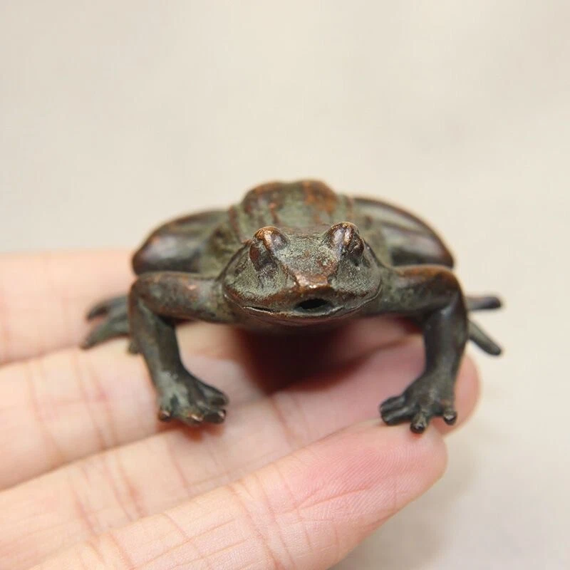 chinese copper statue figure frog tea pet incense burner holder home decoration - Image 4 of 4