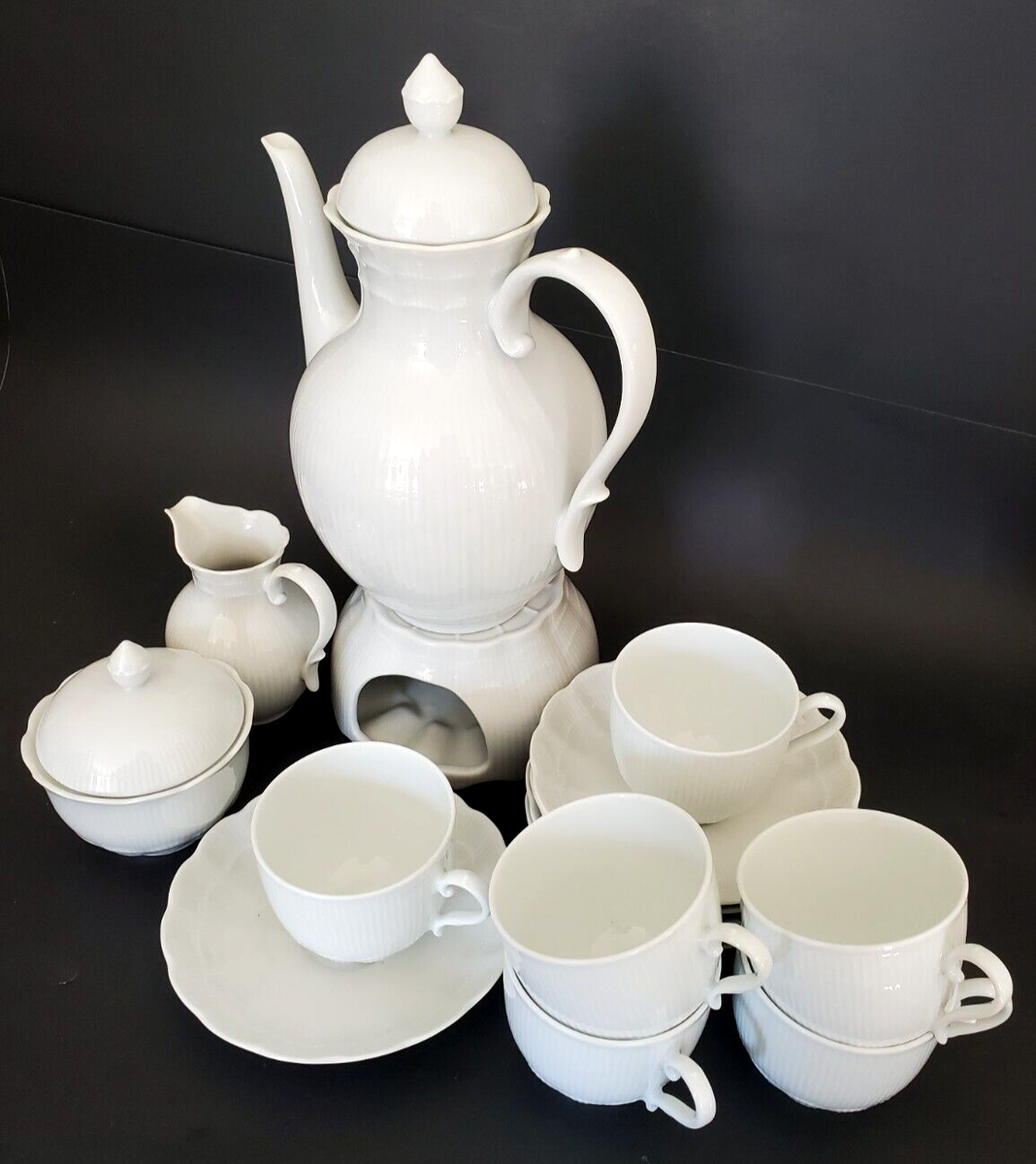 AK Kaiser Romantica Tea Coffee Set Pot Creamer Sugar 6 Cups