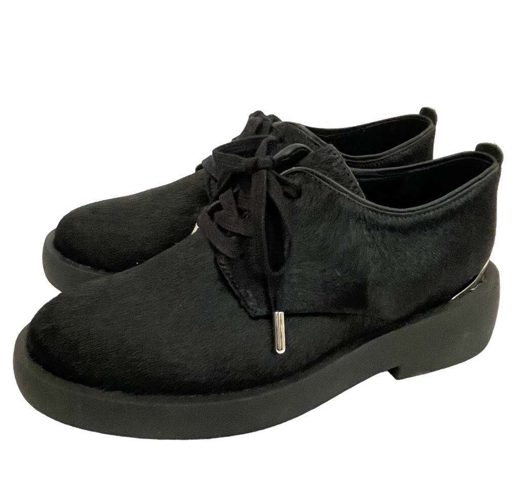 Clarks Originals Womens Mileno London Derbys Black Fur Shoes Size 