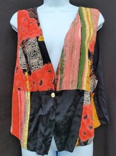 Vintage 80s European Boho Hippie Festival Patchwork Vest US 10-12