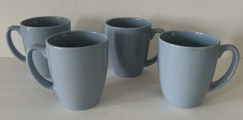 Corelle Coordinates Mugs Stoneware Light Blue 10 oz Coffee Cups Set of 4 Mugs