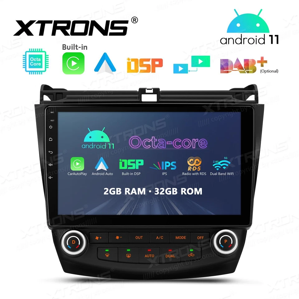 AUTORADIO ANDROID 11 STEREO AUTO HONDA ACCORD 2003-2007 WIFI CARPLAY NAVIGATORE  - Immagine 3 di 4