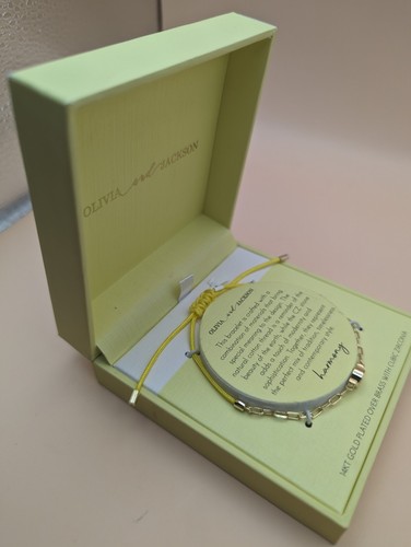Olivia and Jackson bracelet 14 K Gold Plated Cubic Zirconia Yellow Paracord New - Picture 14 of 16