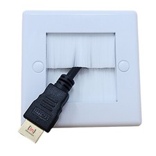 Brush Faceplate Cable Exit Entry Wall Socket Cover Face plate with Metal Strip