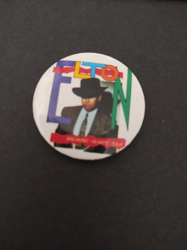 1984 Elton John The Breaking Hearts Tour Ticket & Pin Only - Image 3 of 4