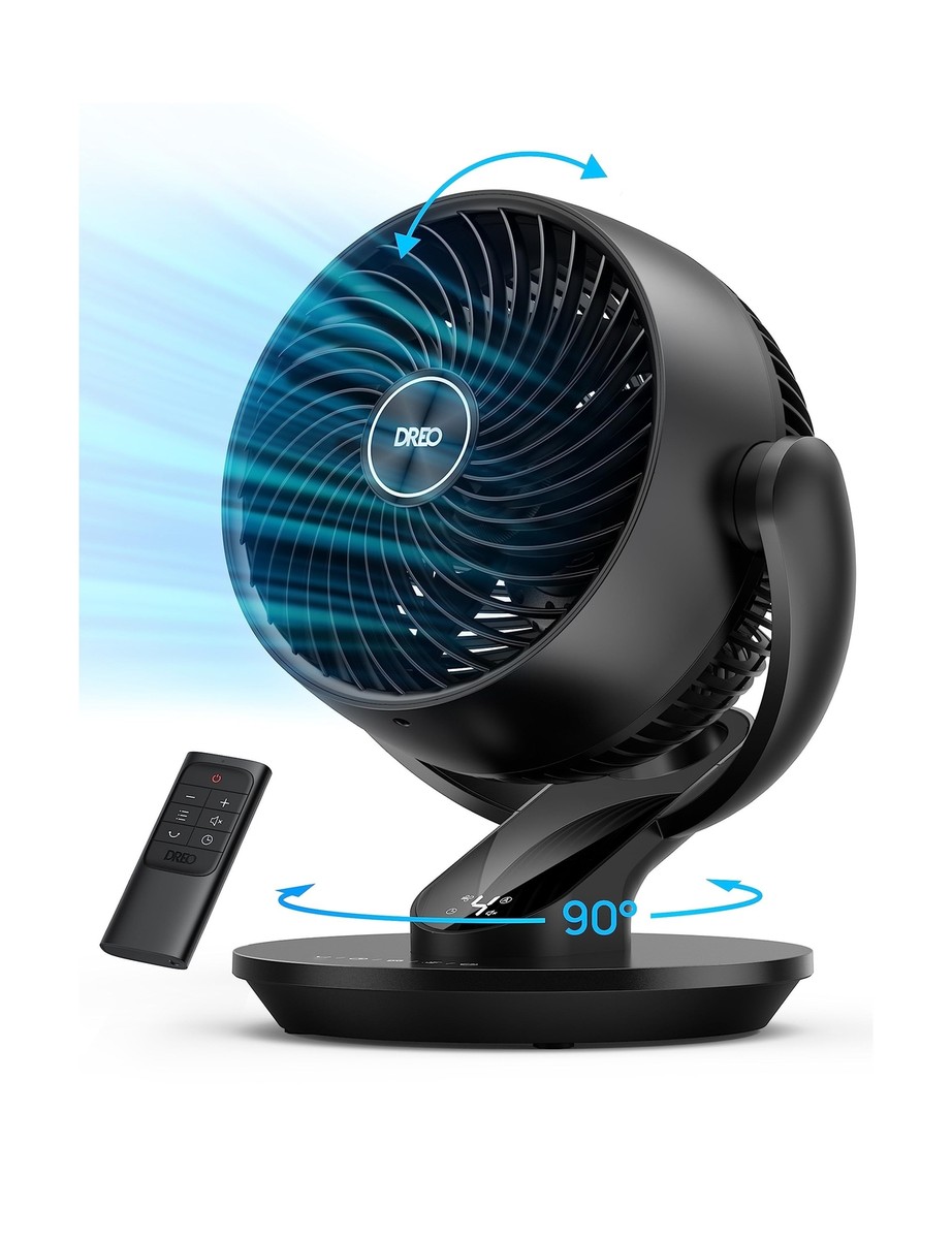 Dreo Table Fans for Home Bedroom, Inch Quiet Oscillating Floor Fan with 