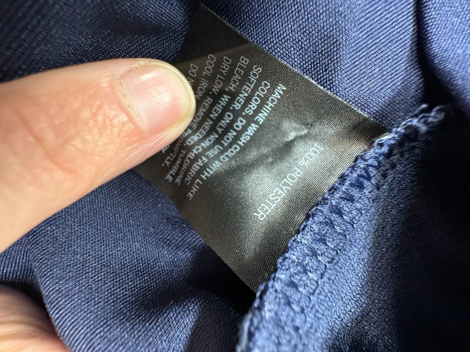 Camisa New Era Para Hombres Grande Azul Marino 1/4 Botón Manga Corta Camisa de Bateo Chaqueta Foto 3 de 4