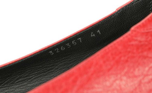 NEW BALENCIAGA RED DISTRESSED LEATHER STUDDED ARENA BALLET FLATS 41 ITALY - Picture 10 of 12