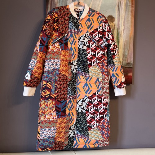 Fila Sz M Joanna Allover Print Coat/Jacket/Puffer Long Celebratory SOLD OUT