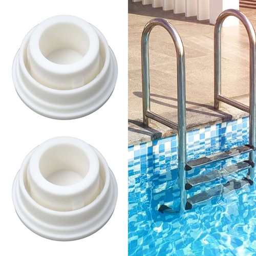 Long lasting Protection 2 White Rubber Ladder Bumpers for Pool Ladders